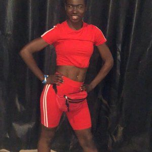 Two-piece red shorts set